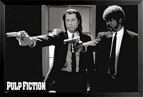 FRAMED Pulp Fiction Vincent and Jules Duo Pointing Guns 36x24 Crime ...