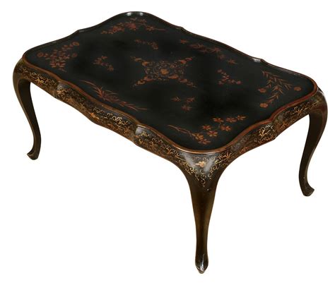 A Black Lacquer and Gold Cocktail Table For Sale at 1stDibs