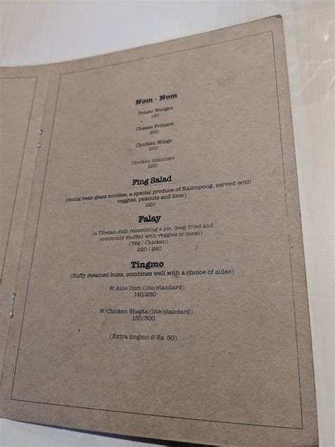 Menu at Art Cafe - Cafe Mueller, Kolkata
