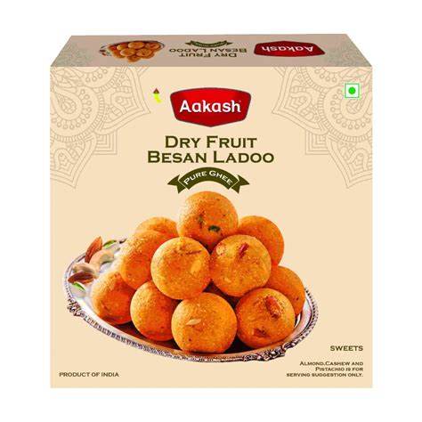Buy Aakash Namkeen Dry Fruit Besan Ladoo | Made with Pure Desi Ghee ...