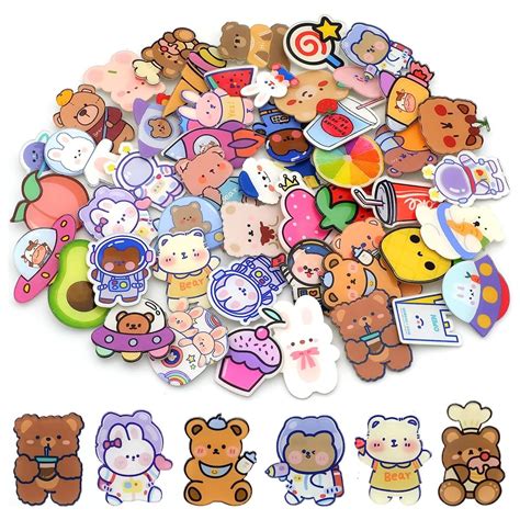 Venzina® 50pcs Cartoon Brooch Pins for Backpacks, Cute Acrylic Bag Pins ...