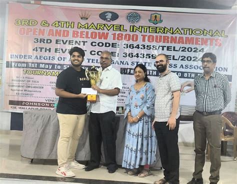 C R Ritvik triumphs at 4th Marvel Below 1800 Rating Tournament 2024 ...