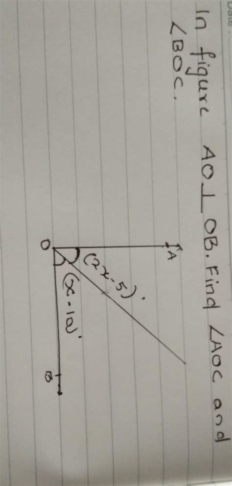 solve the question in figure AO OB . find angle AOC and Angle BOC plz ...