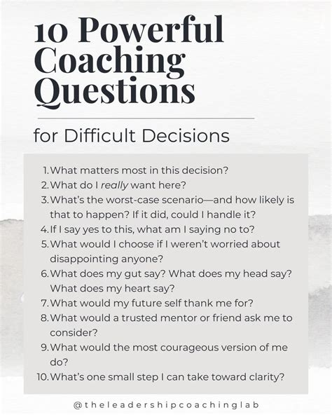 10 Powerful Coaching Questions for Difficult Decisions | The Leadership ...