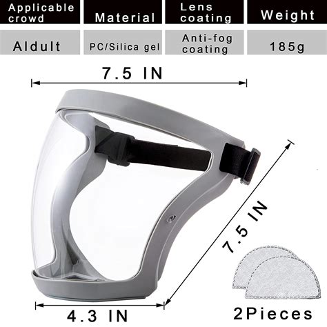 Buy YUIXLIN Protective Clear Face Mask Shield, Safe Anti-Fog Face ...