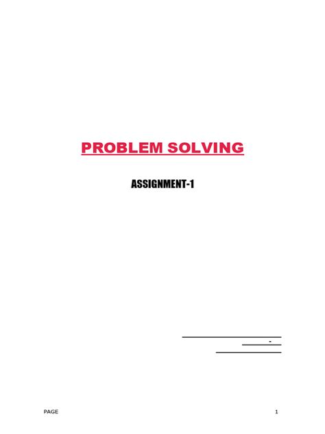 Image result for Problem Solving Assignment