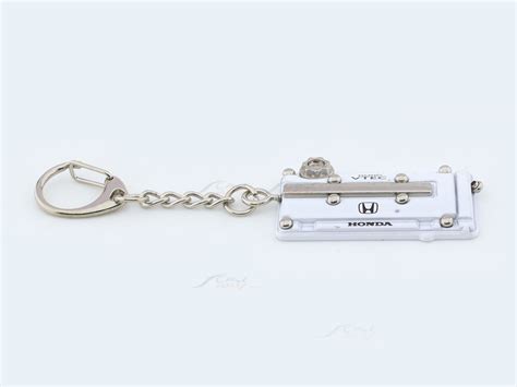 Honda V Tech Head cover white keyring / keychain | Scale Arts India