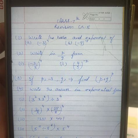 (4) Write the answer in exponential form (3 - Brainly.in
