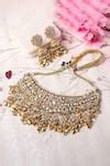 Buy Gold Plated Kundan Embellished Choker Set by Auraa Trends Online at ...