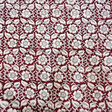 Kalamkari Block Printed Cotton Fabric - HBP-B042 – JSP Handlooms