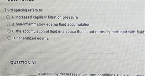 Solved Third spacing refers toA. ﻿increased capillary | Chegg.com