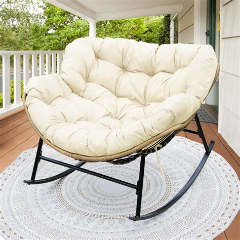 Bay Isle Home Oversized Outdoor Rocker Chair with Cushion | Wayfair