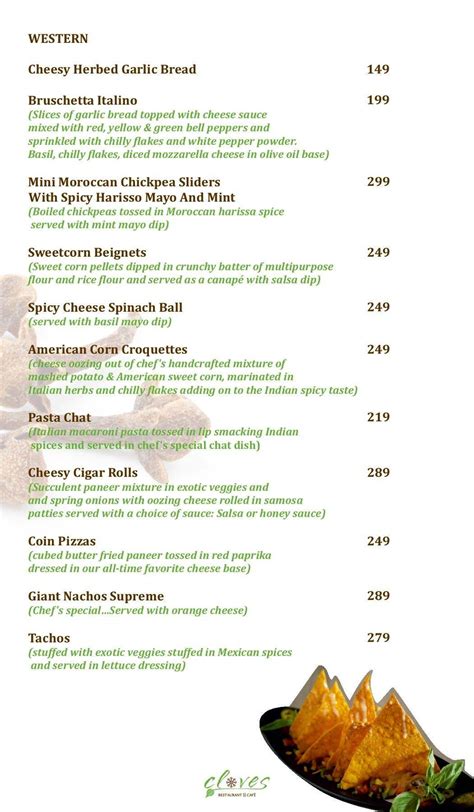 Menu at Cloves Rooftop Restaurant & Cafe, Ahmedabad