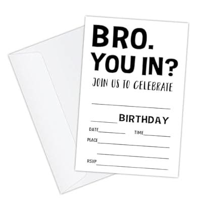 GaNiao 20 Bro Youre Invited Boys Birthday Party Invitations India | Ubuy