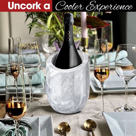 Flexzion Marble Wine Chillers for Bottles – Champagne Cooler, Wine ...