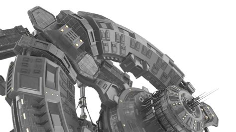 Futuristic Space Ring Station Grey 3D model | 3D Molier International