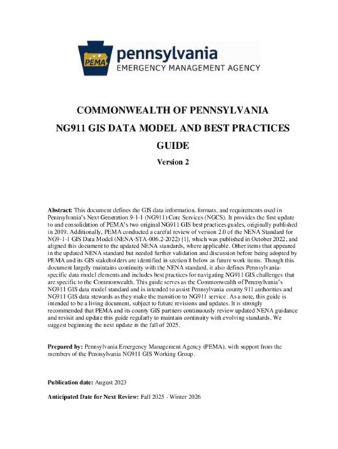 Fillable Online GIS Data Model templates based on the NENA Standard ...
