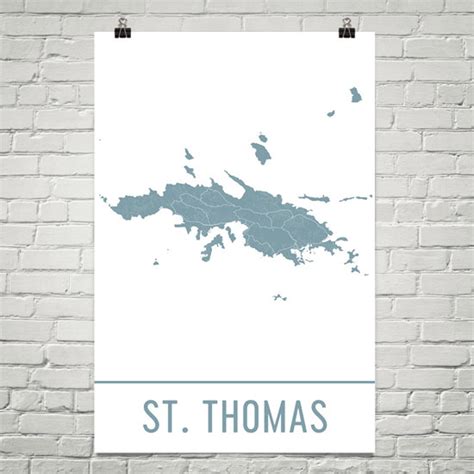 Aeticon Canvas St. Thomas Map, St. Thomas Art, St. Thomas Print, St ...