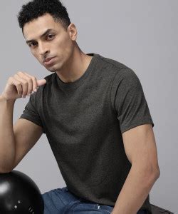Roadster Solid Men Round Neck Grey T-Shirt - Buy Roadster Solid Men ...