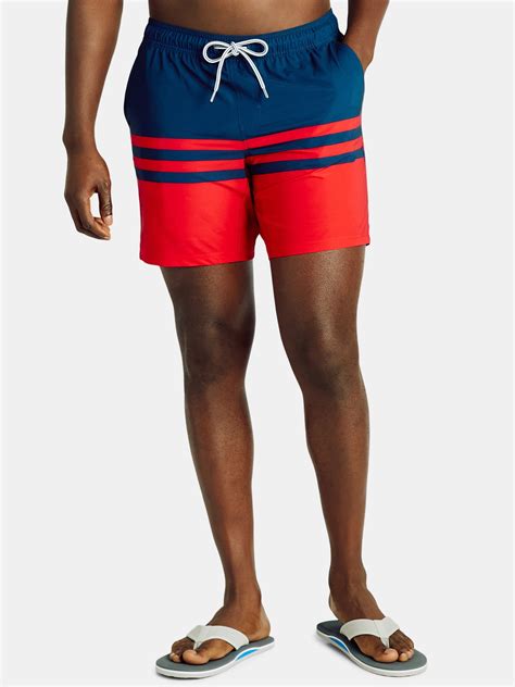 George Men's & Big Men's Compression Lined Swim Trunks, 7" Inseam ...