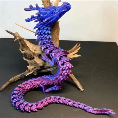 3D Print Mini Chinese Dragon Joint Dragon Ornament Model Toy Cartoon ...