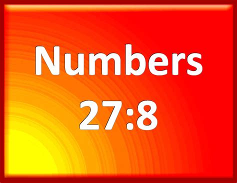 Numbers 27:8 And you shall speak to the children of Israel, saying, If ...