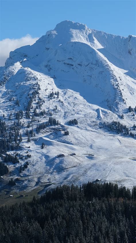 Download wallpaper 2160x3840 mountain, slope, snow, trees, landscape ...