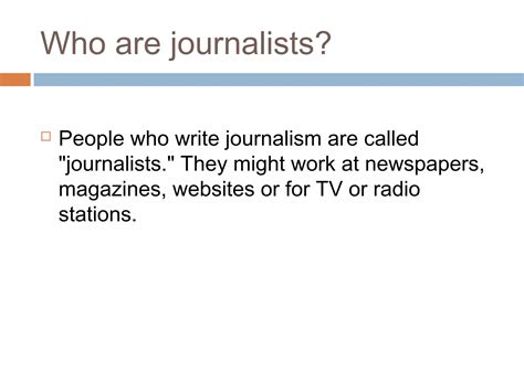 What is journalism | PPT