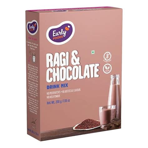 Early Foods - No Maltodextrin Ragi & Chocolate Drink Mix for Kids 200g ...