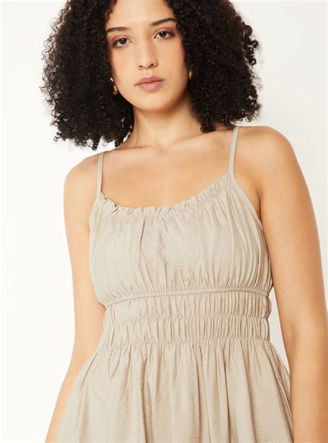 Buy Women Solid A-line Midi Dress Online at just Rs. 999.0 ...
