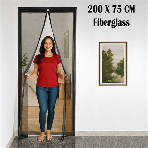 OneNest Fibre Adults Washable 120 GSM Fiber mosquito door net magnetic ...