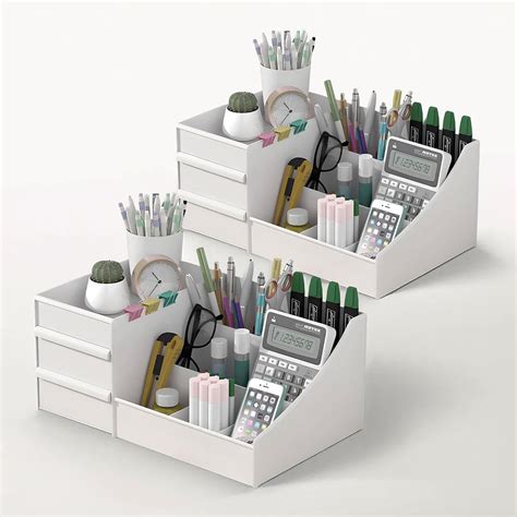 Kuber Industries plastic Pack of 2 Stationary Organizers for Desk & Pen ...