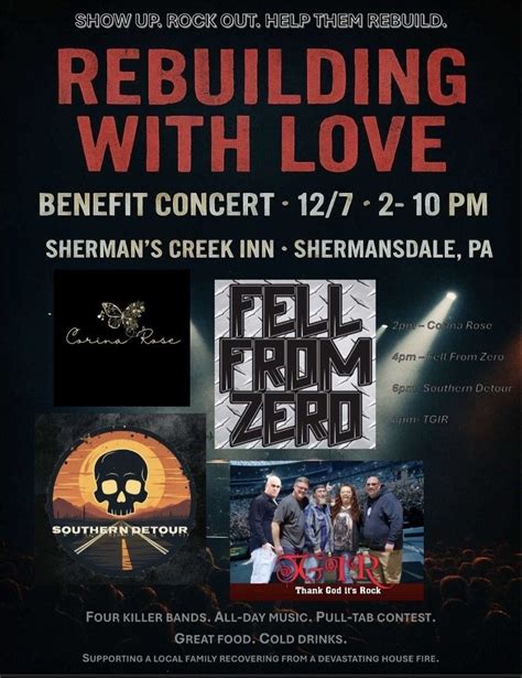 Rebuilding with Love Benefit Concert, Shermans Creek Inn, Shermans Dale ...