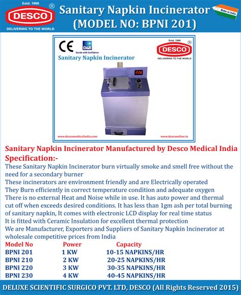 Hospital Sanitary Napkin Destroyer, Burners, Incinerator ...