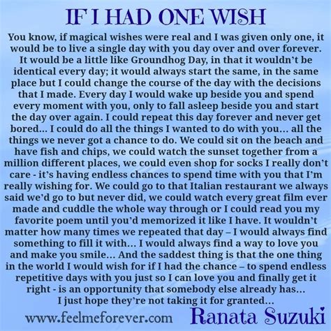 If I Had One Wish Poem