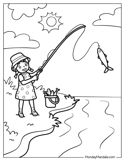 Fishing Coloring Page Free PDF - Coloring Nation