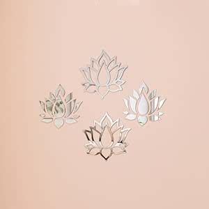 Buy Amazon Brand - Solimo Glass Self Adhesive Lotus Shaped Acrylic ...