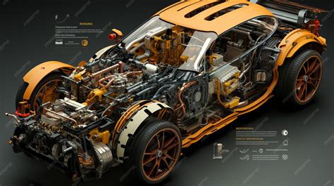 自動車の分解図 | Premium AI生成画像