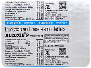 Alcoxib P 60/325 MG | Order Alcoxib P 60/325 MG Tablet Online at Truemeds