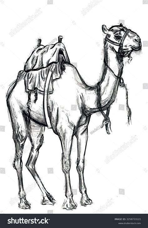 Camel Sketch Realistic Isolated Camel Drawing Stock Vector (Royalty ...