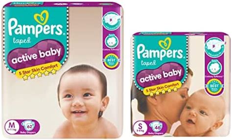 Buy Pampers Active Baby Medium Size Diapers (62 Count) & Pampers Active ...