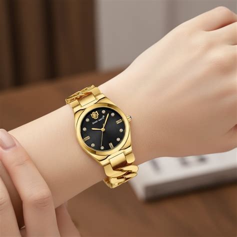 Sansi Mayo Liora Bracelet Style Watch — Black Dial, Gold Edition ...