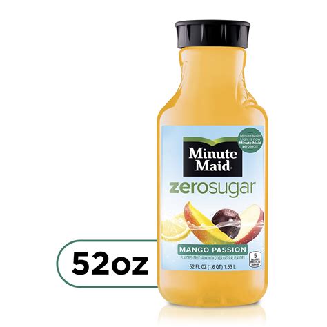 Minute Maid Zero Sugar Mango Passion Fruit Juice, 52 fl oz Bottle ...