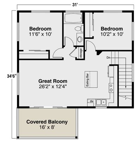 2 Bedroom Bungalow Floor Plans