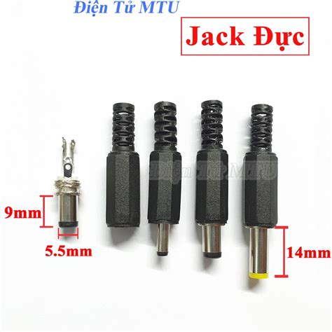 Jack DC 5.5x2.1 5.5x2.5 Đực 9mm/14mm đuôi chụp bằng nhựa, kim loại ...