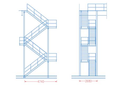 【钢结构楼梯】4部不同种类的钢结构楼梯施工详图_cad图纸下载_土木在线