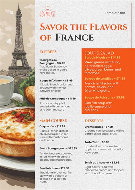French Restaurant Menu Sample 的图像结果
