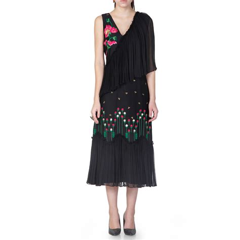 Embroidered One Sleeve Dress – Limerick by Abirr n' Nanki