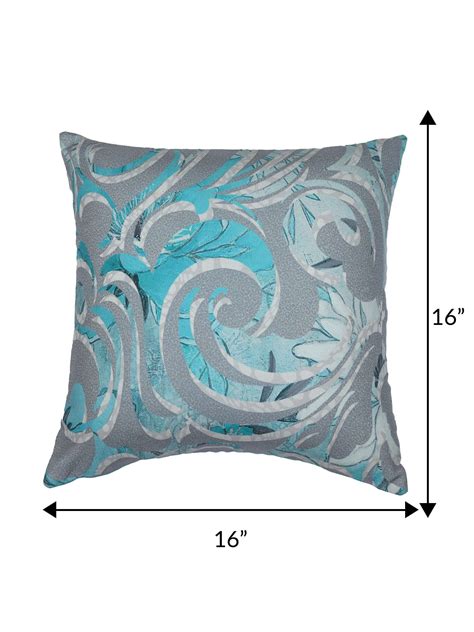 Cushion Cover for Sofa, Bed | Floral Print - Polycanvas | Green/Grey ...