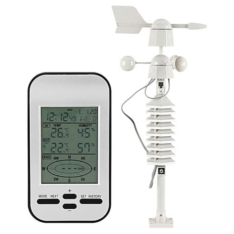 Buy TOPQSC RF 433mhz Wireless Anemometer Weather Station Clock, with ...